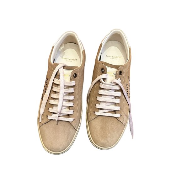 Saint Laurent Authenticated Suede Sneakers, Tan, Size 39.5 EU, 9.5 US - Picture 6 of 14